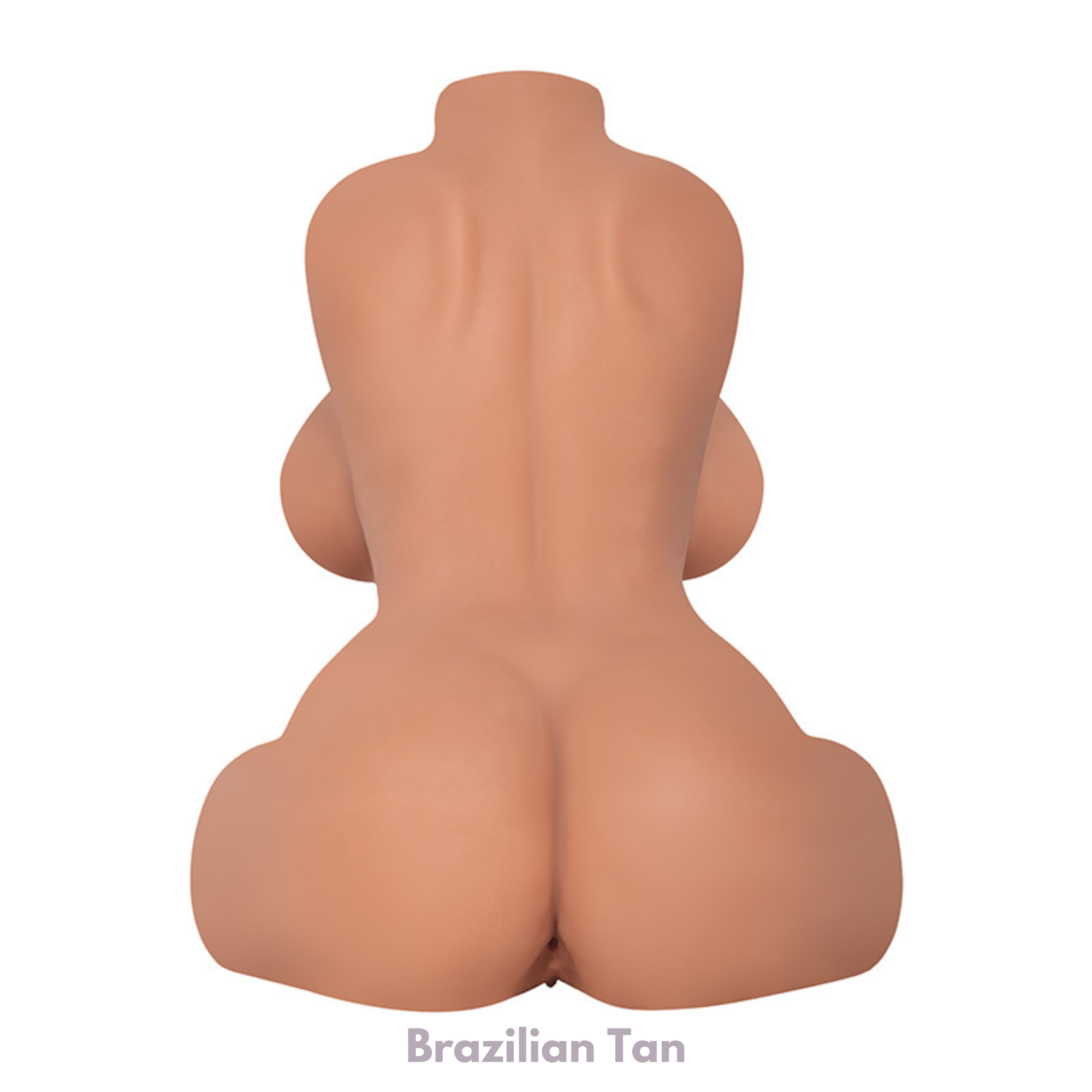 3D model of a human sexdoll torso with 'Brazilian Tan' color swatch on a white background