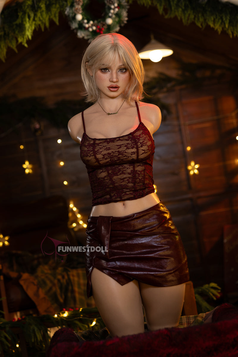 FunWestdoll Lyrielle full body front view lace leather outfit