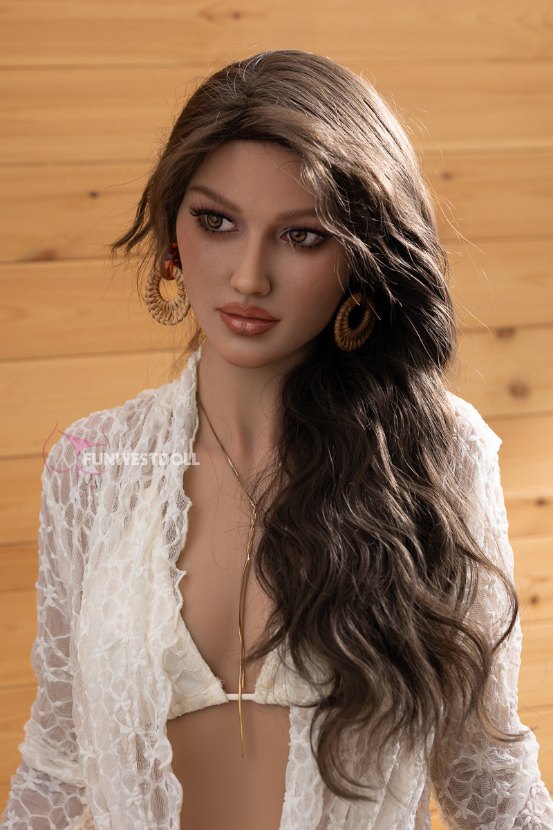 FunWestdoll Skira face close up brunette Latina TPE sexdoll