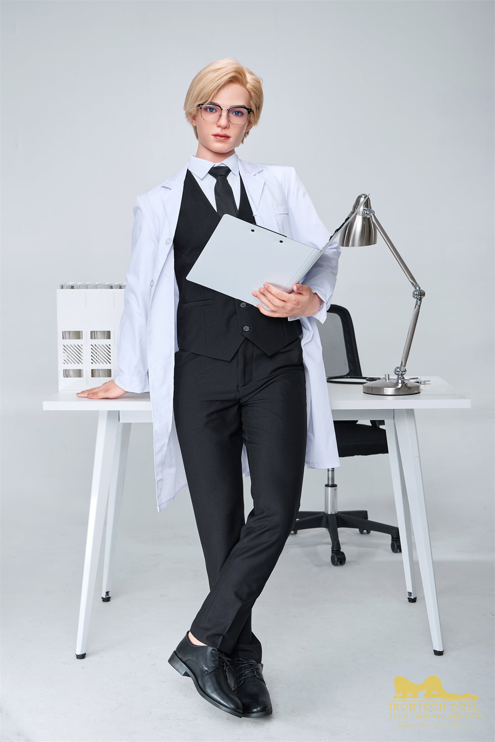 irontech doll lucas silicone male sexdoll in doctor outfit