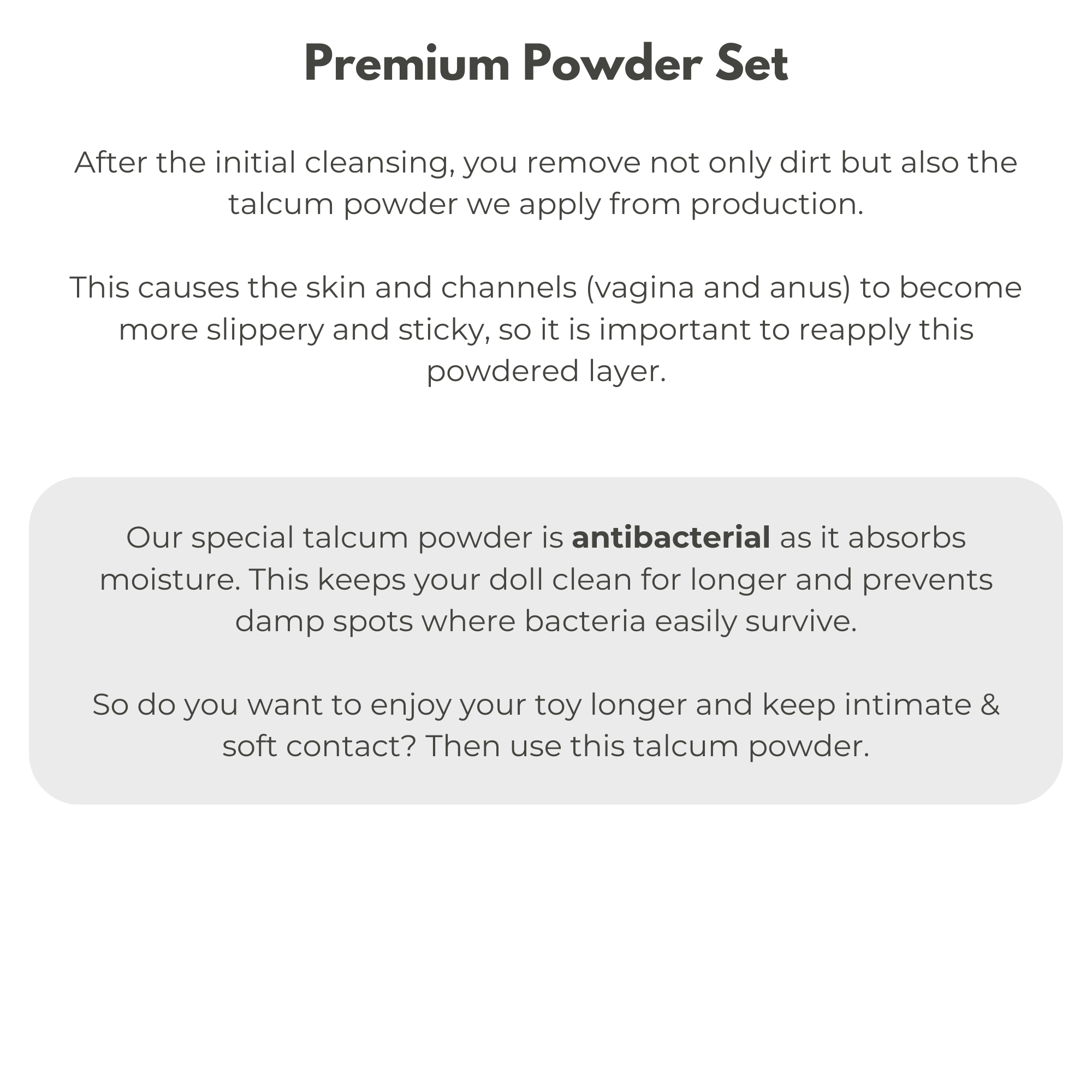 antibaterial talcum powder for sex dolls