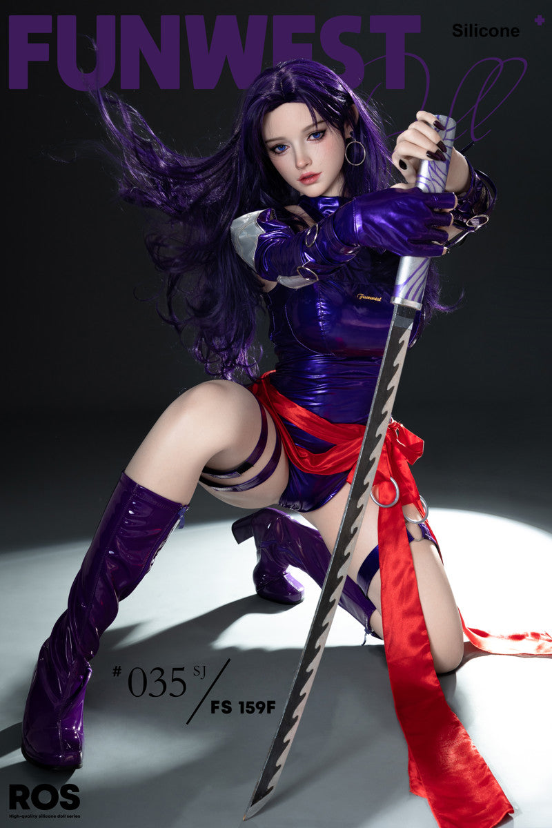 FunWestdoll Charlie anime silicone sexdoll front view latex outfit