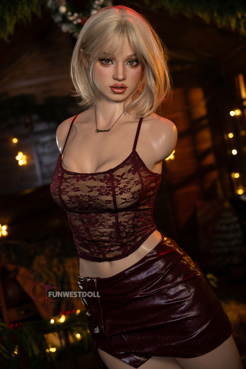 FunWestdoll Lyrielle sexy torso blonde silicone sexdoll front view