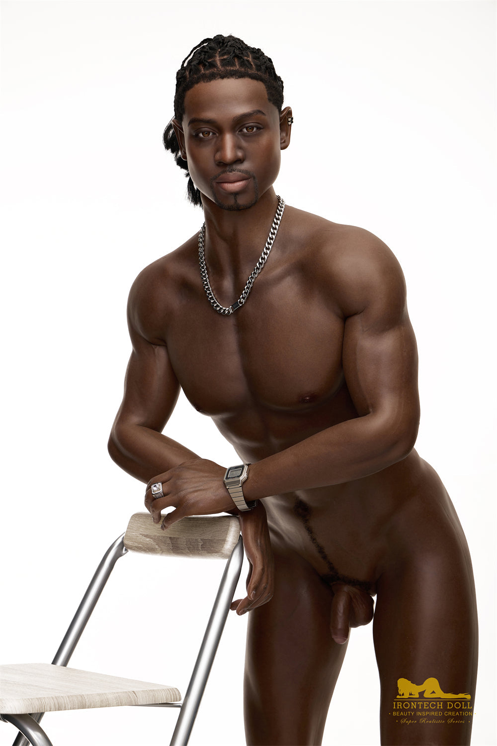 Irontech doll silicone male sex doll james fully naked leaning