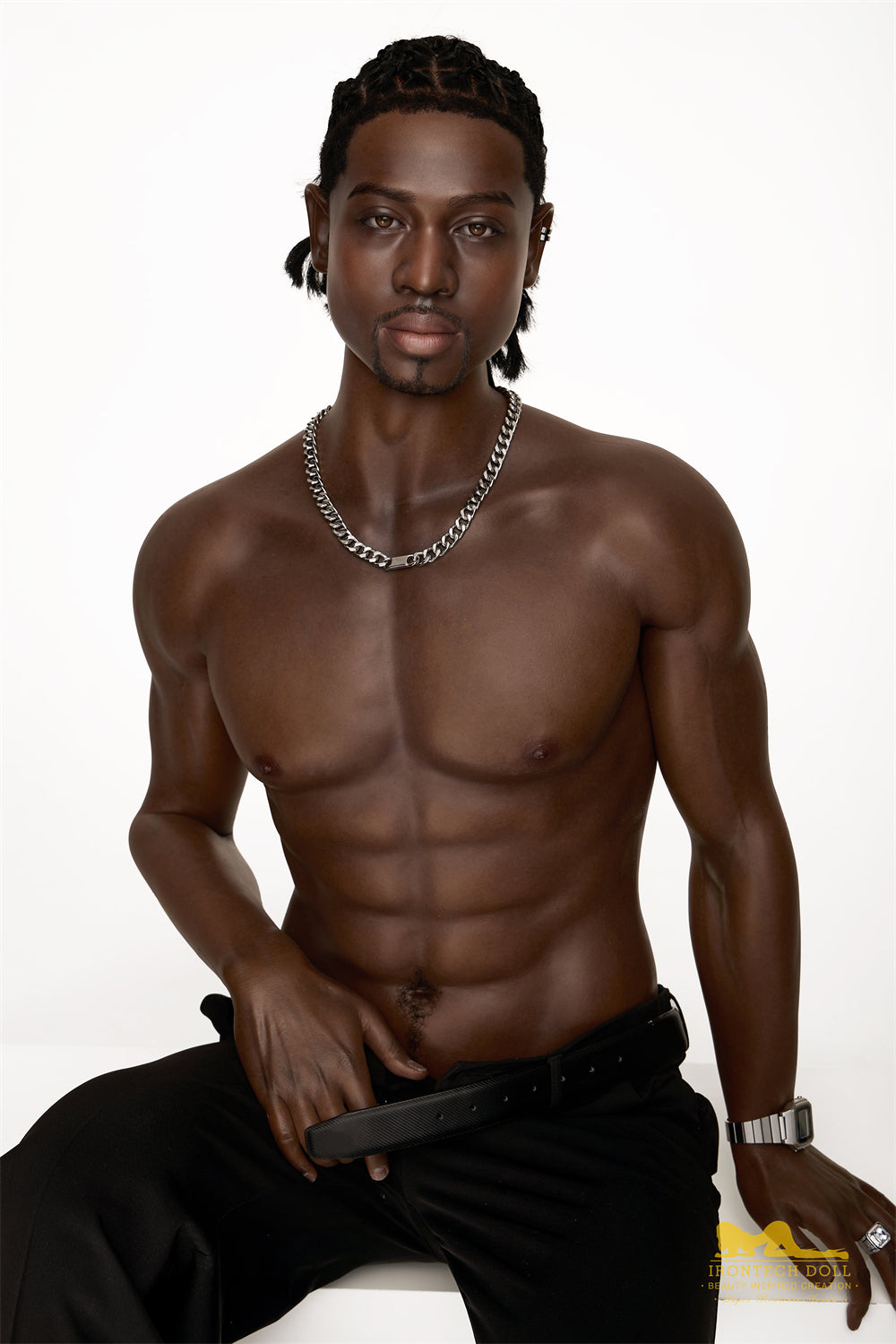 Irontech doll silicone male sex doll james naked upperbody seated