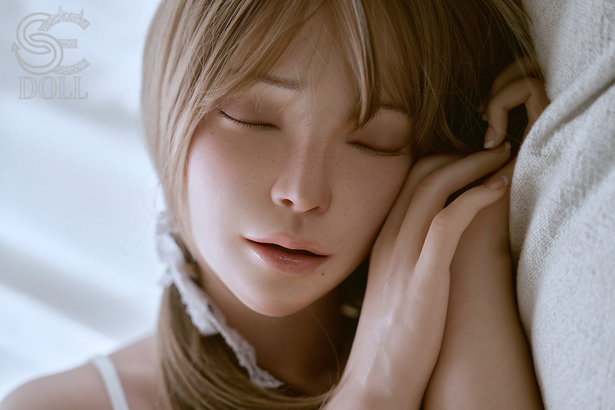 SEDOLL Jelena close up face of sleeping silicone sexdoll