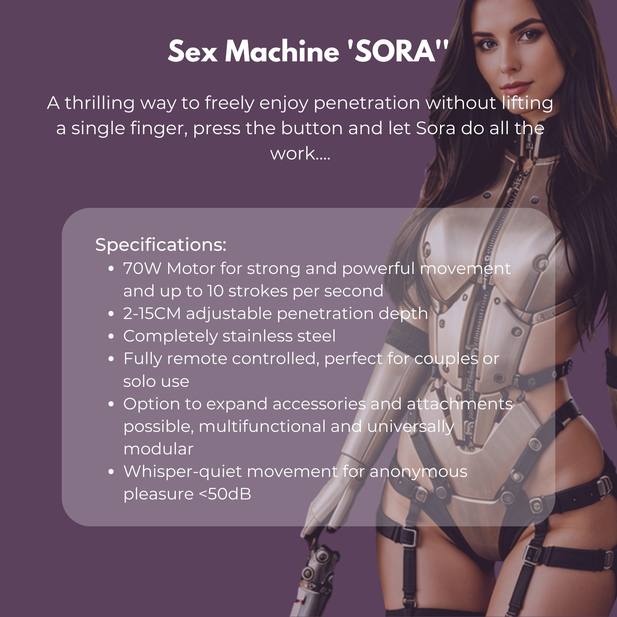 Sexmachine specifiactions