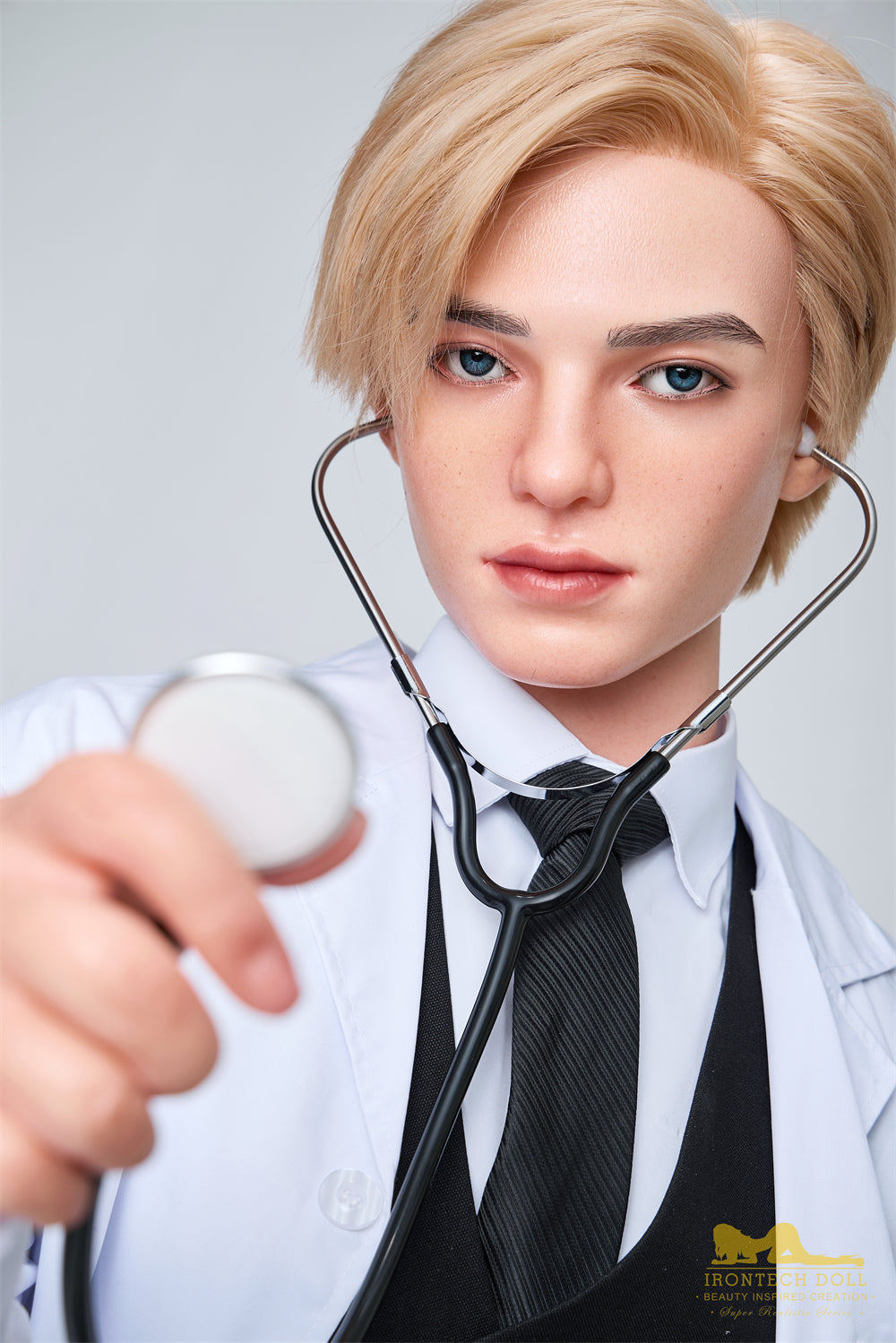 irontech doll lucas silicone male sexdoll in doctor outfit stethoscope