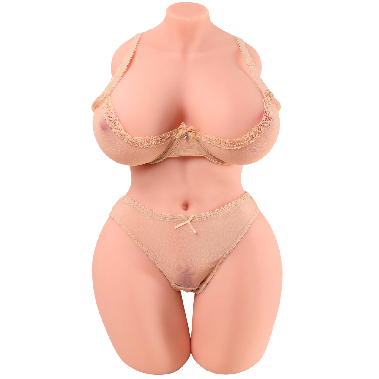torso sex doll in lingerie on white background