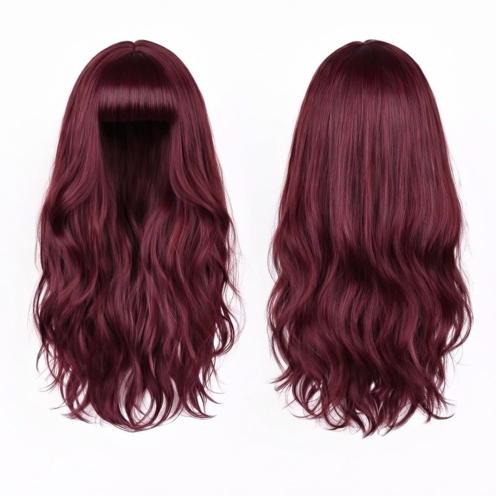 wine red sexdoll wig